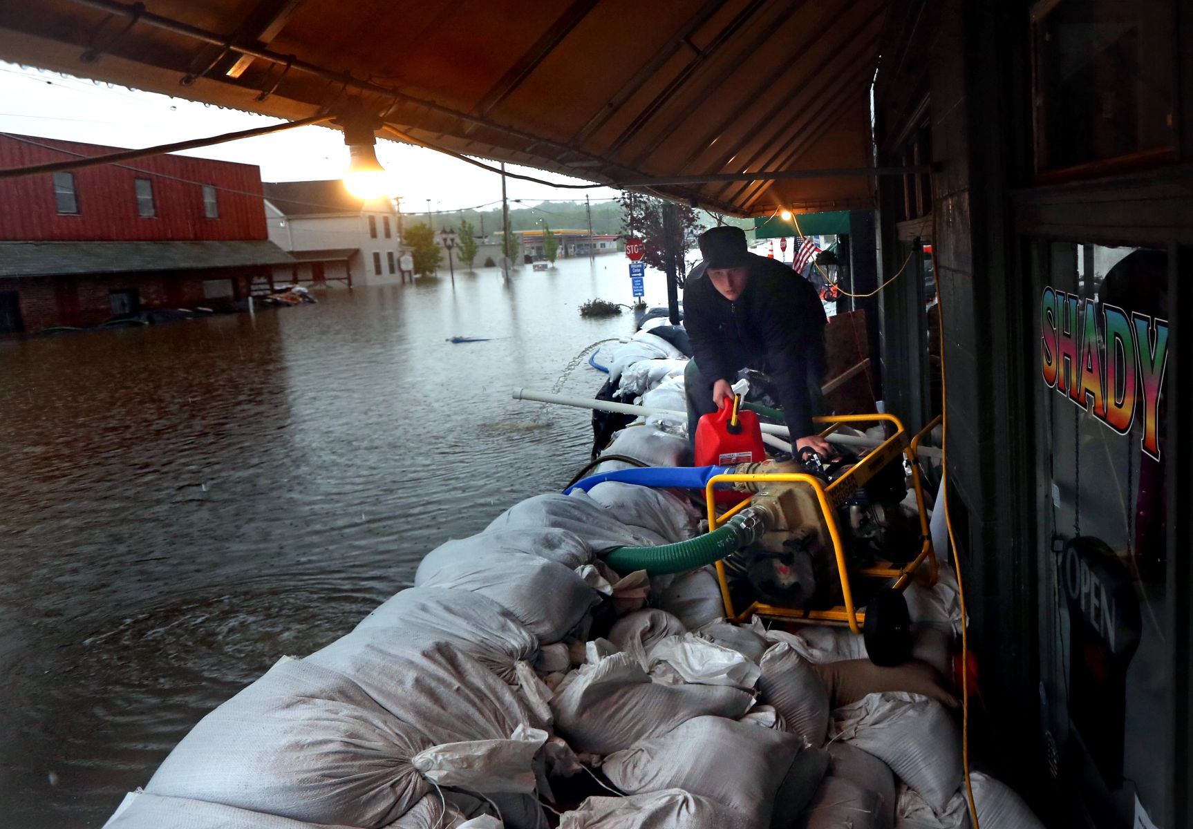 Nearly 200,000 sandbag levee around businesses on South Central Avenue in Eureka holding strong
